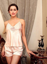 Load image into Gallery viewer, Satin Silk 2 Piece Woman Nightgown - SexyBling