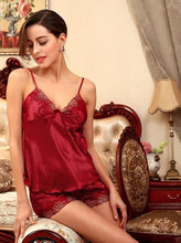 Load image into Gallery viewer, Satin Silk 2 Piece Woman Nightgown - SexyBling