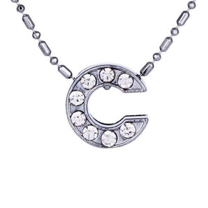 Personalized Crystal Silver Alphabet Necklace - SexyBling