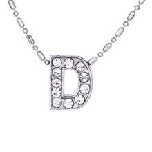 Load image into Gallery viewer, Personalized Crystal Silver Alphabet Necklace - SexyBling