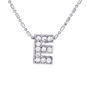 Personalized Crystal Silver Alphabet Necklace - SexyBling