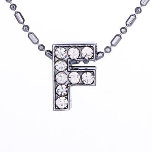 Personalized Crystal Silver Alphabet Necklace - SexyBling