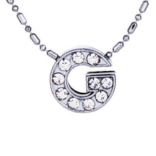 Load image into Gallery viewer, Personalized Crystal Silver Alphabet Necklace - SexyBling