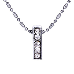 Personalized Crystal Silver Alphabet Necklace - SexyBling