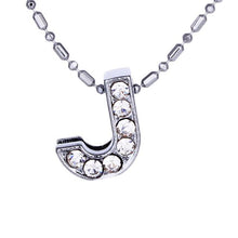 Load image into Gallery viewer, Personalized Crystal Silver Alphabet Necklace - SexyBling
