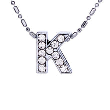Load image into Gallery viewer, Personalized Crystal Silver Alphabet Necklace - SexyBling