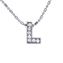 Load image into Gallery viewer, Personalized Crystal Silver Alphabet Necklace - SexyBling