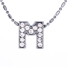 Load image into Gallery viewer, Personalized Crystal Silver Alphabet Necklace - SexyBling