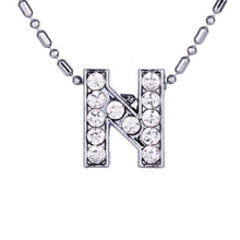 Load image into Gallery viewer, Personalized Crystal Silver Alphabet Necklace - SexyBling