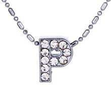 Load image into Gallery viewer, Personalized Crystal Silver Alphabet Necklace - SexyBling