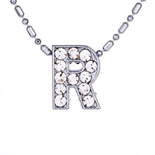 Load image into Gallery viewer, Personalized Crystal Silver Alphabet Necklace - SexyBling