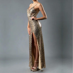 Luxurious Evening High Slit Mermaid Dress - SexyBling