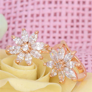 White Cubic Zircon Hoop Earrings - SexyBling
