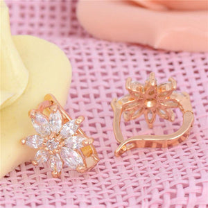 White Cubic Zircon Hoop Earrings - SexyBling