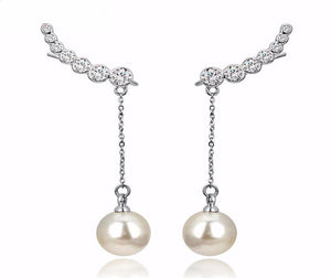 Cubic Zirconias Drop Imitation Earrings - SexyBling