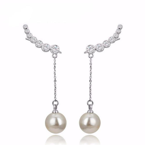 Cubic Zirconias Drop Imitation Earrings - SexyBling