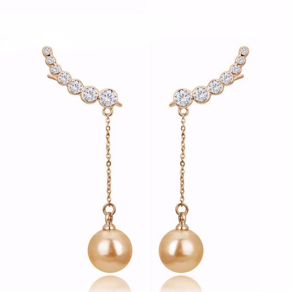 Cubic Zirconias Drop Imitation Earrings - SexyBling