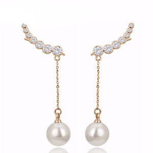 Cubic Zirconias Drop Imitation Earrings - SexyBling