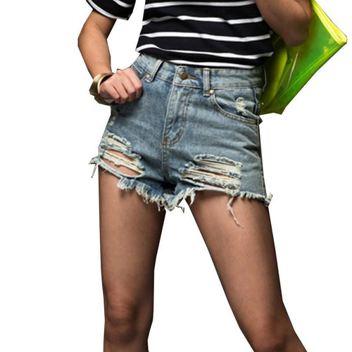 Feisty Frayed High Waisted Shorts - SexyBling