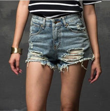 Load image into Gallery viewer, Feisty Frayed High Waisted Shorts - SexyBling
