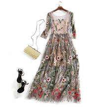 Load image into Gallery viewer, Floral Vintage Mesh Dress - SexyBling