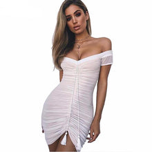 Load image into Gallery viewer, Sexy Off Shoulder Lift Drawstring Bodycon - SexyBling