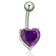 Load image into Gallery viewer, Heart Zircon Cubic Belly Button Ring - SexyBling