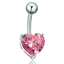 Load image into Gallery viewer, Heart Zircon Cubic Belly Button Ring - SexyBling