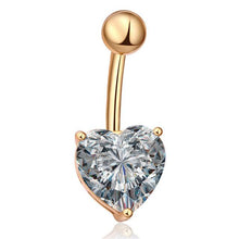 Load image into Gallery viewer, Heart Zircon Cubic Belly Button Ring - SexyBling