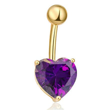 Load image into Gallery viewer, Heart Zircon Cubic Belly Button Ring - SexyBling