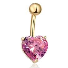 Load image into Gallery viewer, Heart Zircon Cubic Belly Button Ring - SexyBling