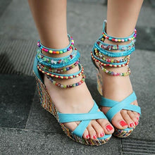Load image into Gallery viewer, Bohemian  Beaded  Thick Crust Muffin Sandals - SexyBling