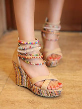Load image into Gallery viewer, Bohemian  Beaded  Thick Crust Muffin Sandals - SexyBling