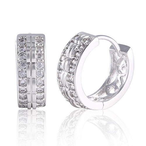 White Cubic Zirconia Earrings - SexyBling