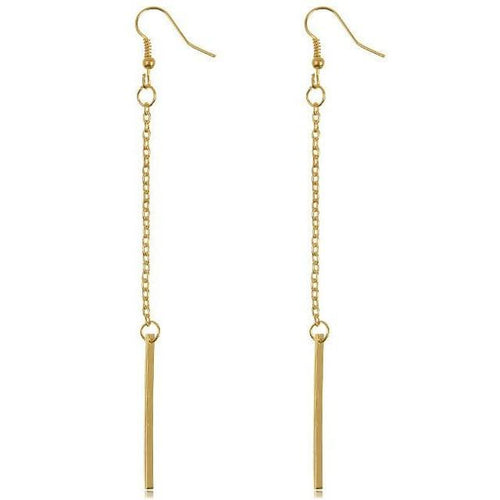 Vintage Metal Bar Long Earrings - SexyBling