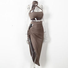 Load image into Gallery viewer, Hot Halter Split Bandage Dress - SexyBling