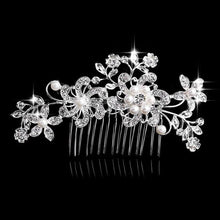 Load image into Gallery viewer, Leaf Butterfly Tiara Silver Plated Crystal Hair Pin - SexyBling