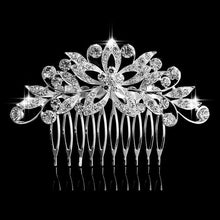 Load image into Gallery viewer, Leaf Butterfly Tiara Silver Plated Crystal Hair Pin - SexyBling