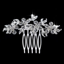 Load image into Gallery viewer, Leaf Butterfly Tiara Silver Plated Crystal Hair Pin - SexyBling
