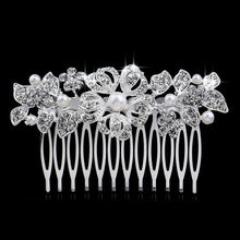 Load image into Gallery viewer, Leaf Butterfly Tiara Silver Plated Crystal Hair Pin - SexyBling