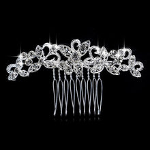 Load image into Gallery viewer, Leaf Butterfly Tiara Silver Plated Crystal Hair Pin - SexyBling