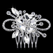 Load image into Gallery viewer, Leaf Butterfly Tiara Silver Plated Crystal Hair Pin - SexyBling