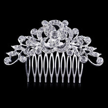 Load image into Gallery viewer, Leaf Butterfly Tiara Silver Plated Crystal Hair Pin - SexyBling