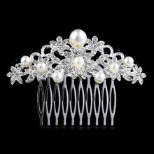Load image into Gallery viewer, Leaf Butterfly Tiara Silver Plated Crystal Hair Pin - SexyBling