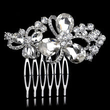 Load image into Gallery viewer, Leaf Butterfly Tiara Silver Plated Crystal Hair Pin - SexyBling