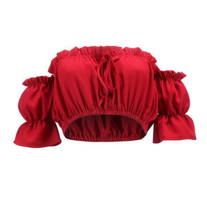 Summer Strapless Ruched Crop Top - SexyBling
