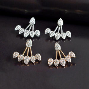 Crystal Front Back Double Sided Earrings - SexyBling