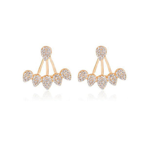 Crystal Front Back Double Sided Earrings - SexyBling