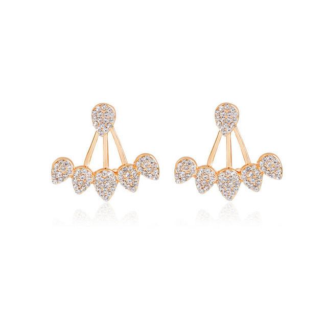 Crystal Front Back Double Sided Earrings - SexyBling