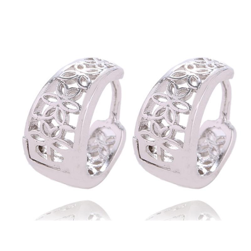 Hollow Silver Hoop Earrings - SexyBling